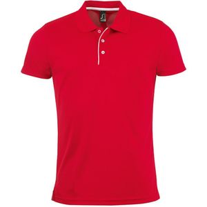 SOLS Heren Performer korte mouw Pique Polo Shirt (Rood)