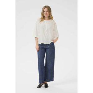 Kaffe - KApenelope - Blouse - Wit - Wijde Pasvorm - Driekwart Mouw