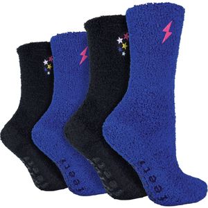 4 Pack Dames Fleece Thermische Slippers Lounge Bed Sokken voor Ultiem Comfort