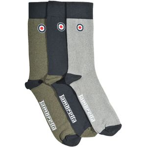 Lambretta Heren Paisley Sokken (Pak van 3) (Grijs/Navy/Kaki Grijs)