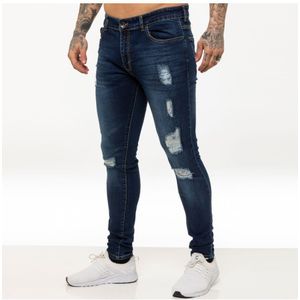 Enzo | Skinny Gescheurde Jeans Voor Heren - Maat 30 Kort