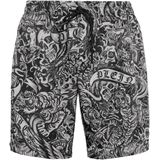 Philipp Plein - Lange Zwembroek Tattoo - Zwart - Nylon