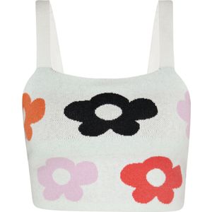 Mymo - Crop-top - Wit - Veelkleurig - Aansluitend Silhouet