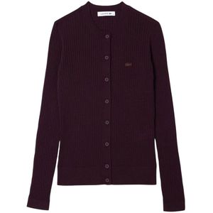 Lacoste Dames/Dames Merino Wol 3D Vest (Kastanjebruin Rood)