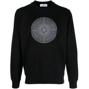 Stone Island Industrial One Compass Circle-logo sweatshirt in zwart