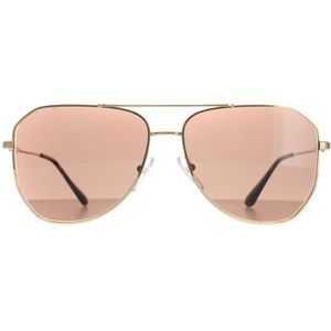 Prada Aviator Mens Gold Brown Gray Mirror Interne PR63XS Zonnebril | Sunglasses