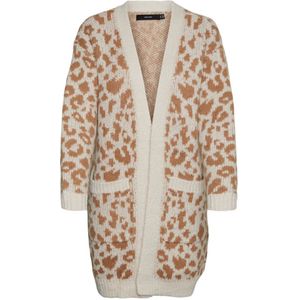 VERO MODA Vest VMZELMALEO Met Dierenprint Ecru/camel - Maat XL