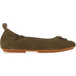 Fitflop Allegro Suède Ballerina's - Olijfgroen - Dames - Maat 37.5