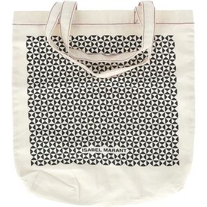 Isabel Marant Geprinte Canvas Tote in Witte Katoen