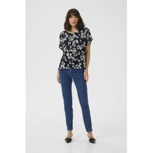 Blouse met korte mouwen Relaxed fit Marine Flower floral