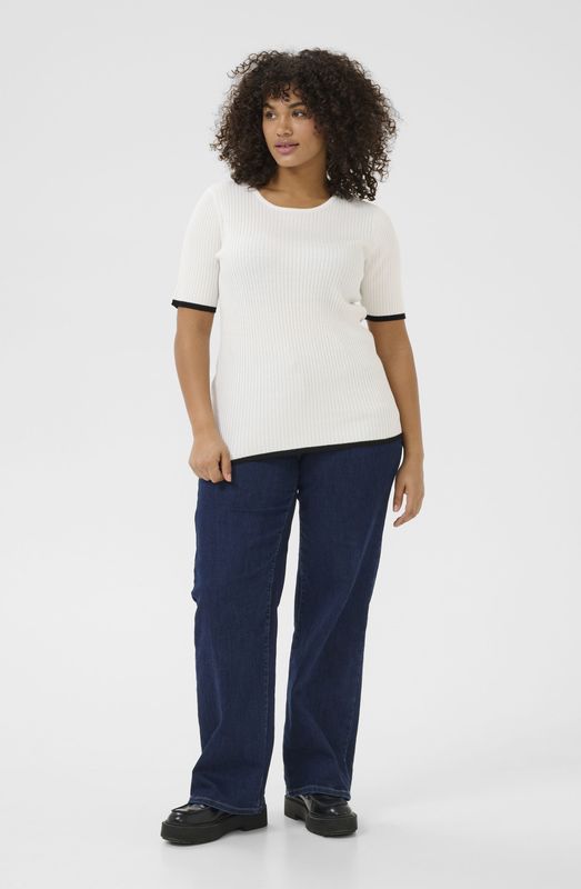 Pullover - Regular Fit - Zwart - Offwhite