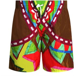 Dsquared2 Colourful Abstract Design Brown Swim Shorts