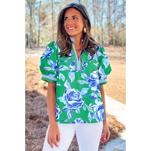 Bloemendruk Korte Mouw Top