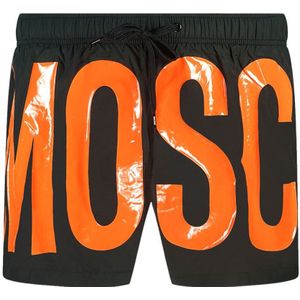 Moschino Grote Oranje Logo Zwarte Short - Maat L