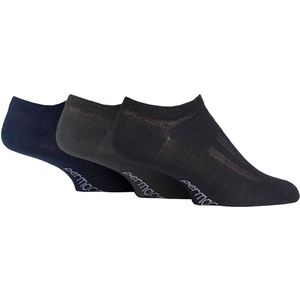 Ademende, vochtafvoerende laag uitgesneden trainersokken - Zwart / marine / houtskool