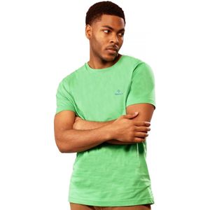 Gant | Heren T-shirt met ronde hals en contrastlogo - groen