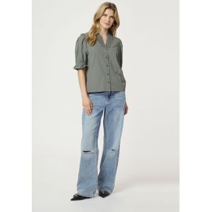 Blouse met korte mouwen Regular fit Balsam Green