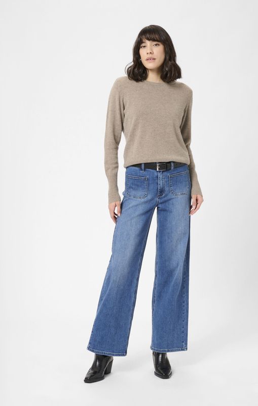 Kaffe - Morel Melange - Rondgebreide Trui - Bruin