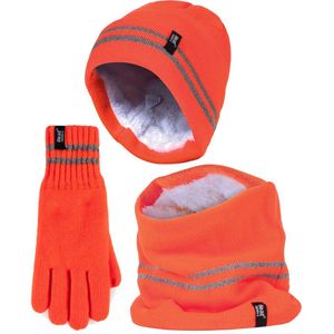 Heat Holders - Heren Hi Vis Hoed, Nekwarmers & Handschoenen Set - Oranje