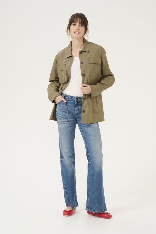 Jas Oversize fit Dusky Green Wash green