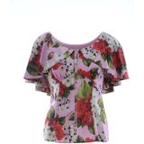 Dolce & Gabbana - Blouse - Roze - Korte Mouwen - Bloemenprint