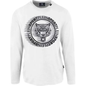 Plein Sport - Scribble Layer Logo - T-shirt - Wit - Lange Mouwen
