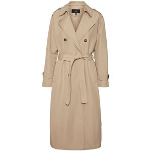 VERO MODA CURVE Trenchcoat Zomer VMCHLOE Met Ceintuur Zand - Maat 6XL