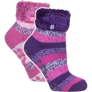 2-pack Dames Zachte Lounge Sokken met Antislip