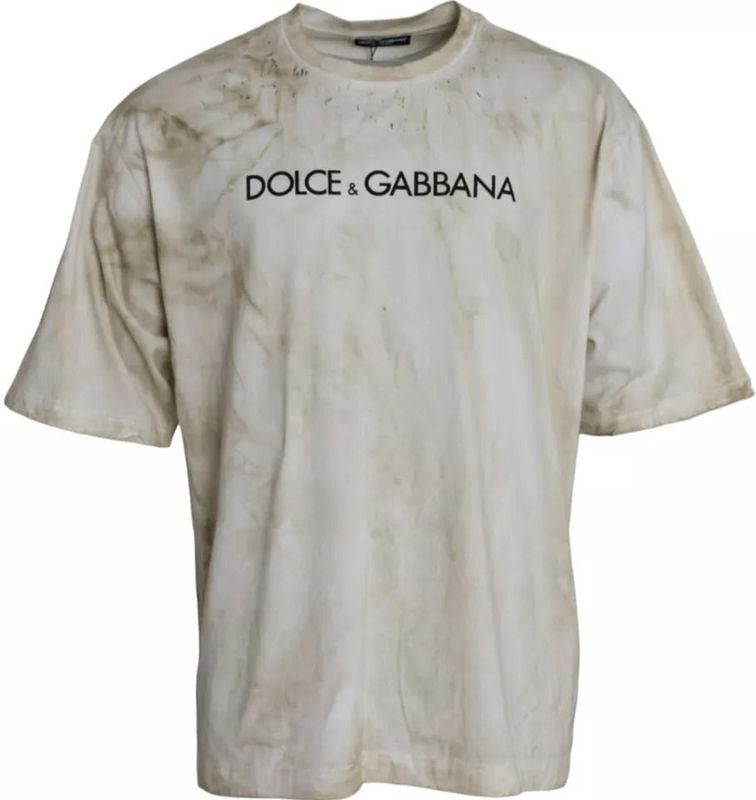 Dolce & Gabbana - Short Sleeve Crew Neck T-shirt - Off White - 100% Katoen