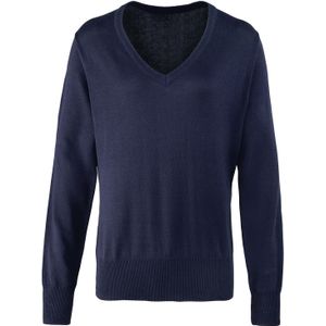Premier Dames/Dames Gebreid Katoen Acryl V Hals Sweatshirt (Marine)