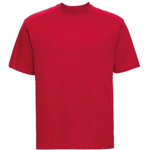 Russell Europa Heren Werkkleding Korte Mouwen Katoenen T-Shirt (Klassiek Rood) - Maat S