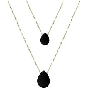 Luxeketting, metaallegering en onyx abelia 18K vergulde afwerking