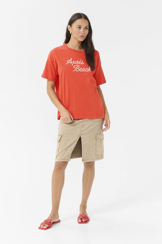 Kaffe - KAVigga - T-shirt - Lichtrood/Wit