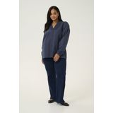 Blouse - Effen - Lange Mouw - Normale Pasvorm - Gevoerde Zoom