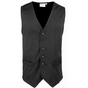Premier Heren Gastvrijheid / Bar / Catering Waistcoat (Pakket Van 2) (Zwart) - Maat XL