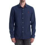 U.S. Polo Assn. - Langärmelige Hemd - Blauw - Leinen/Baumwolle