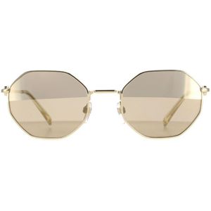 Valentino Ronde Dames Pale Gold Gold Mirror VA2040 Zonnebril | Sunglasses