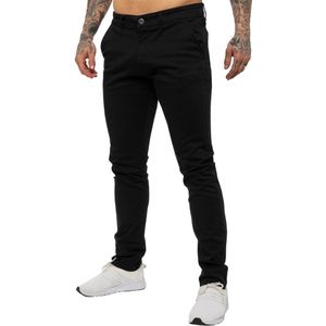 Enzo | Heren Slim Fit Stretch Chino Jeans - Zwart - Maat 28/30