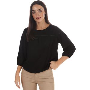 Jacqueline de Yong - Riana - Damestop - Zwart - 3/4-mouwen