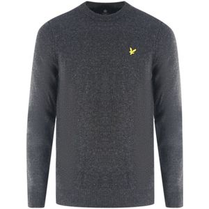 Lyle & Scott Lambswool Knitted Dark Grey Sweater - Maat XS