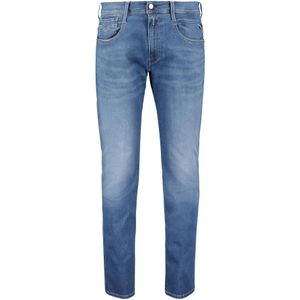 Heren Replay Anbass Slim Fit Tapered Stretch Jeans in Blauw