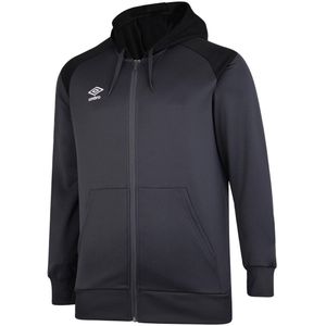 Umbro Kinder/Kids Trekkoord Hoodie met volledige rits (Koolstof/zwart)