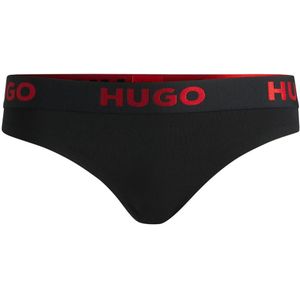 Hugo Dames/Dames Sporty Logo String (Zwart)
