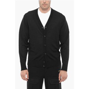 Cardigan - Zwart - V-hals Slim Fit Wollen Vest