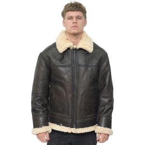 Heren - B3 Shearling - Pilotenjack - Tabakskleur - Dubbelzijdige Schapenvacht