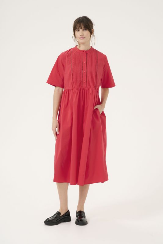 Jurk - Fiery Red - Midi Lengte - Boven Elleboog