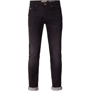 Petrol Industries - Heren Seaham Coated Slim Fit Jeans  - Zwart