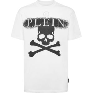 Philipp Plein, Heren, Tops, Wit, Maat: S Katoen,