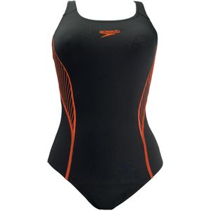 Speedo - Placement - Zwempak - Zwart/Oranje