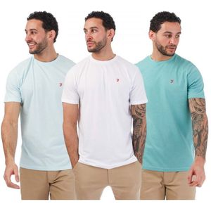 Men's Farah Sheton 3 Pack T-Shirts in Multi colour